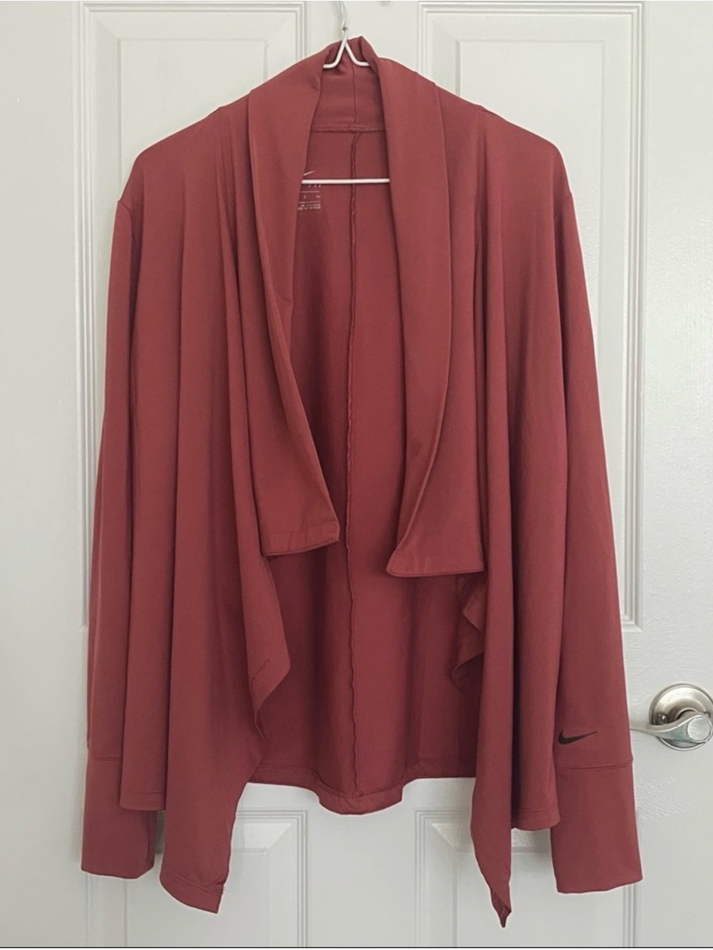 Nike Dri-FIT Yoga Luxe Waterfall Draped Jacket Rosewood Small